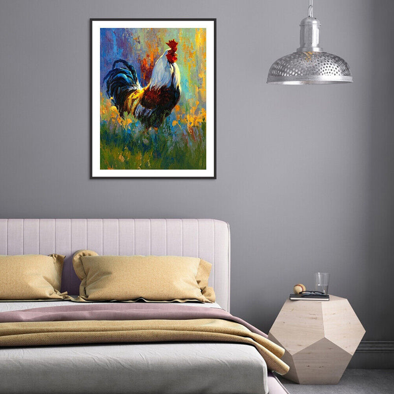 Rooster Oil Paint By Numbers Kits Canvas Drawing DIY Animal Picture Home Decor