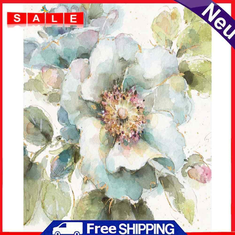 Canvas Painted Oil Paint By Numbers Flower Birds Wall Art Modern Bedroom Decor