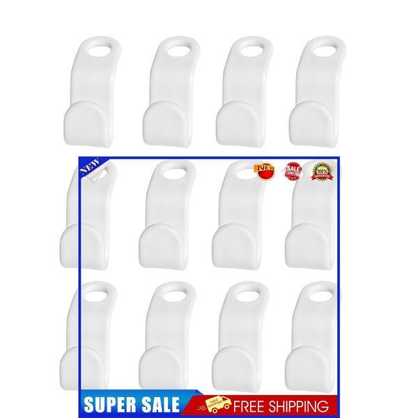 Plastic Clothes Hanger Connector Cascading Hook Space Saving Holder (12pcs)