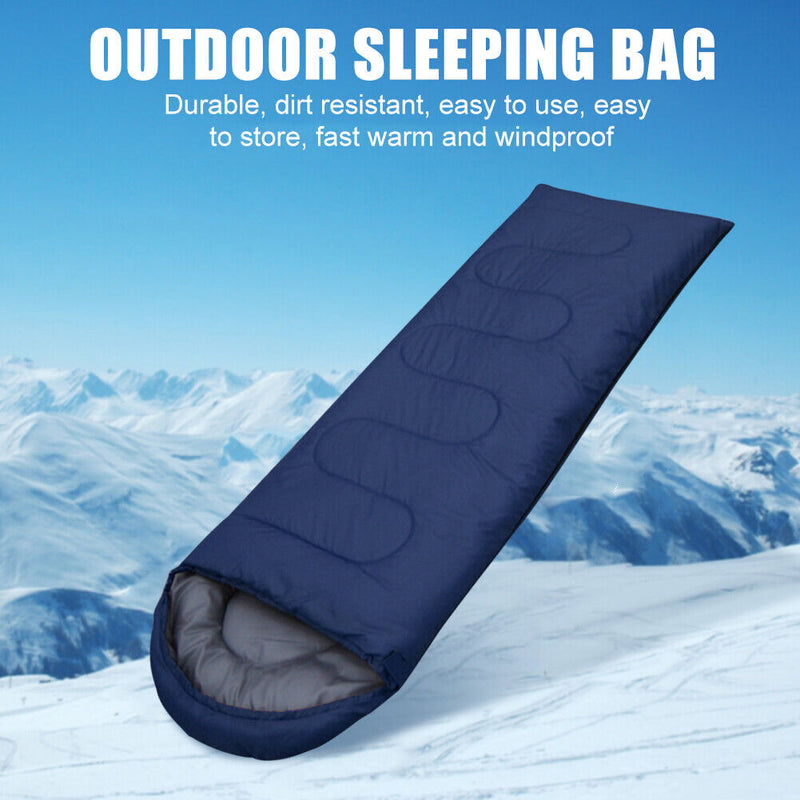 Camping Sleeping Bag Ultralight Envelope Travel Hiking Air Bed (Navy Blue) Newly