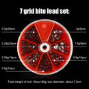 106pcs 7-Size Open Bite Lead Round Fishing Sinkers Weights Set Fishing Tackles
