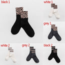 Leopard Pattern Breathable Warm Socks Mid Tube Socks Long Socks Autumn Winter