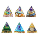 Orgonite Pyramid Amethyst Peridot Healing Crystal Energy Orgone Crafts (A)