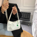 Women Purse Pure Color Underarm Bag Female Casual Shoulder Handbag (White)
