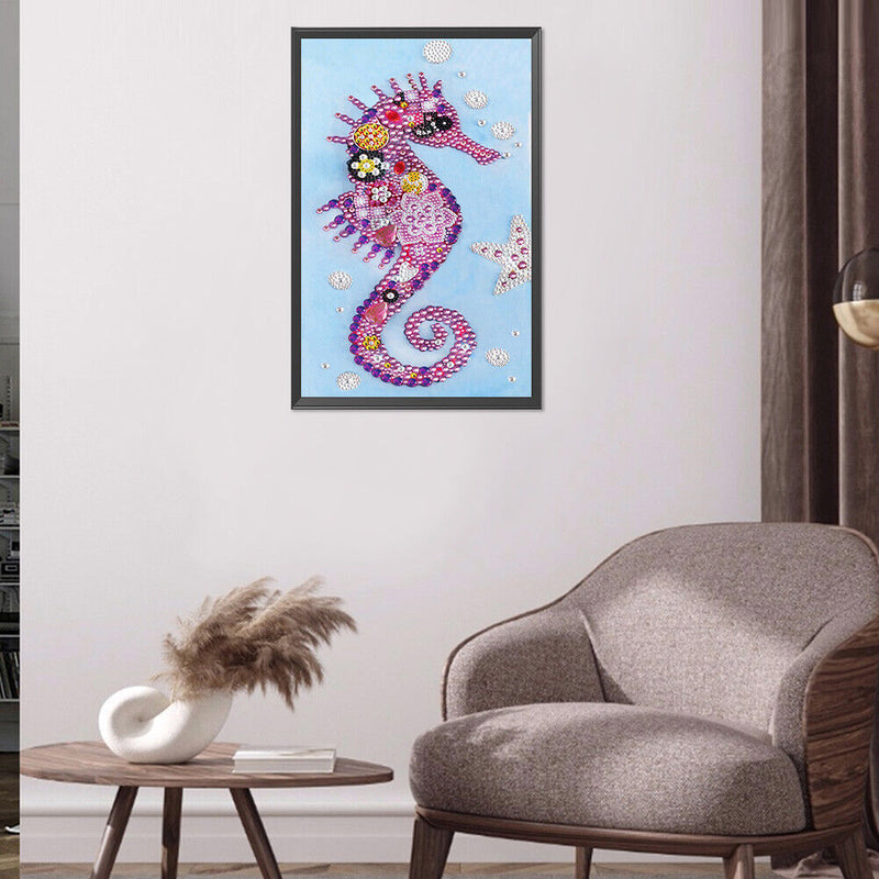 5D Diamond Painting Kit DIY Hippocampus Partial Special Shape Drill (KA353)