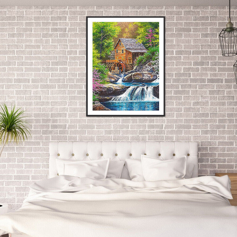 Diamond Painting Kit House Waterfall Full Round Rhinestone DIY Home Decorations