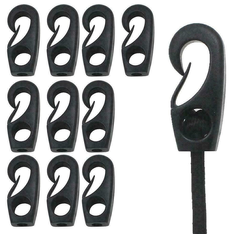 10x Plastic Bungee Hooks For Shock Cord Tie Down Canoe Kayak E8W0 J3N0