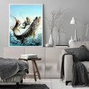 Frameless Oil Paint By Numbers Fishermen DIY Canvas Picture Craft Kits