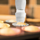 Oil Dispenser Bottle with Brush - Oil Storage and Silicone Brush (White)