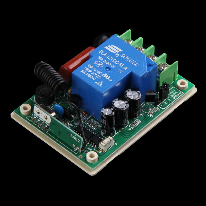 AC 220V 30A 1CH Receiver 2 Buttons Remote Control 1000M 315MHz Transceiver