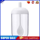 Plastic Seasoning Jar Can Kitchen Spice Salt Pepper Condiment Bottle with Spoon