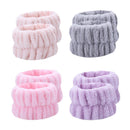 2pcs Absorbent Sweatband Flannel Waterproof for Washing Face (Light Pink)