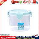 Plastic Food Buckled Jar Kitchen Clear Sealed Storage Box with Lid (600ml) Newly