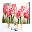Oil Painting By Numbers Pink Roses Acrylic Paints Canvas Coloring Pictures