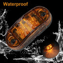 Red Amber Oval Truck Trailer LED Lights 2.5" Front Rear Side Marker Indicators