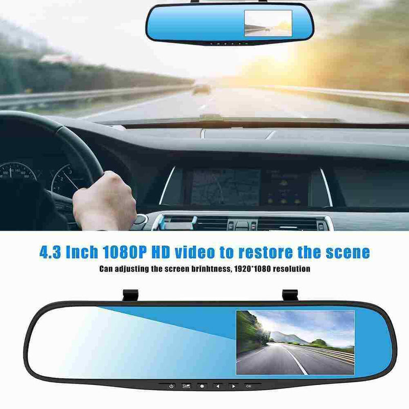 1080P Rearview Mirror Car Dual Dash Cam Camera Front Video Recorder Rear I6D7