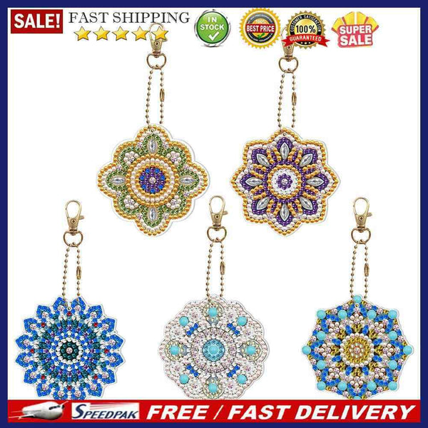 10pcs DIY Acrylic Full Special Drill Diamond Datura Keychain Kits