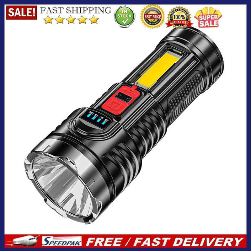 G5+COB LED Bead Torch Outdoor USB Rechargeable Power Display Portable Flash