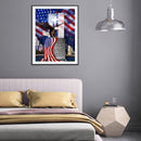 5D Diamond Painting Kit Independence Day Flag Full Round Drill DIY Wall Craft