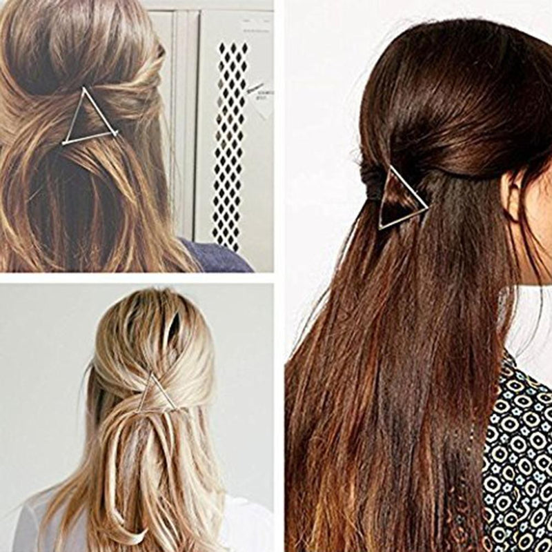 2pcs Geometric Hair Clips Women Triangle Barrettes Hairpins Jewelry Gift
