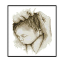 Holding Baby Partial Cross Stitch 14CT Counted Embroidery DIY Needlework Crafts