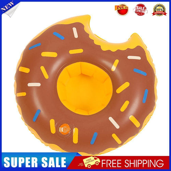 Inflatable Drink Cup Holder Donut Float Pool Party Water Coaster (Brown)