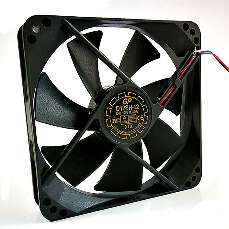 12V 2pin Cooler Cool Silent 27dB For Computer Case 12025 D12SH-12 Rugged