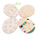 4pcs Easter Wood Egg Hanging Pendants Embellishments w/ Rope DIY Wall Decors
