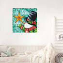 Handpainted DIY Snowman and Stars Oil Paint by Numbers Pictures Craft Gift Kit