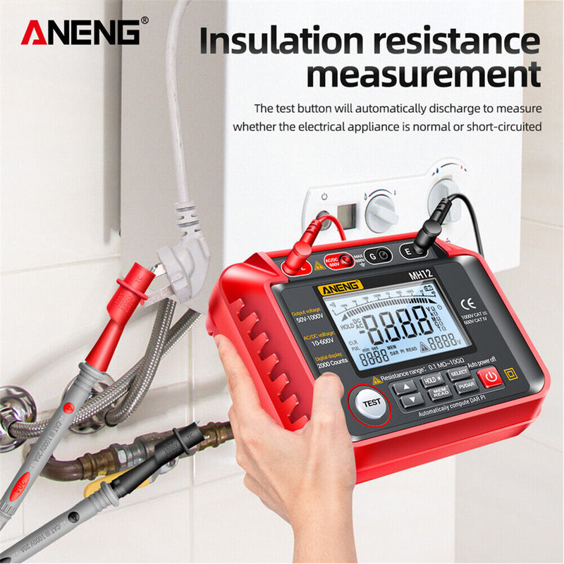 ANENG MH12 Megger Meter Digital Insulation Resistance AC Tester Megohmmeter