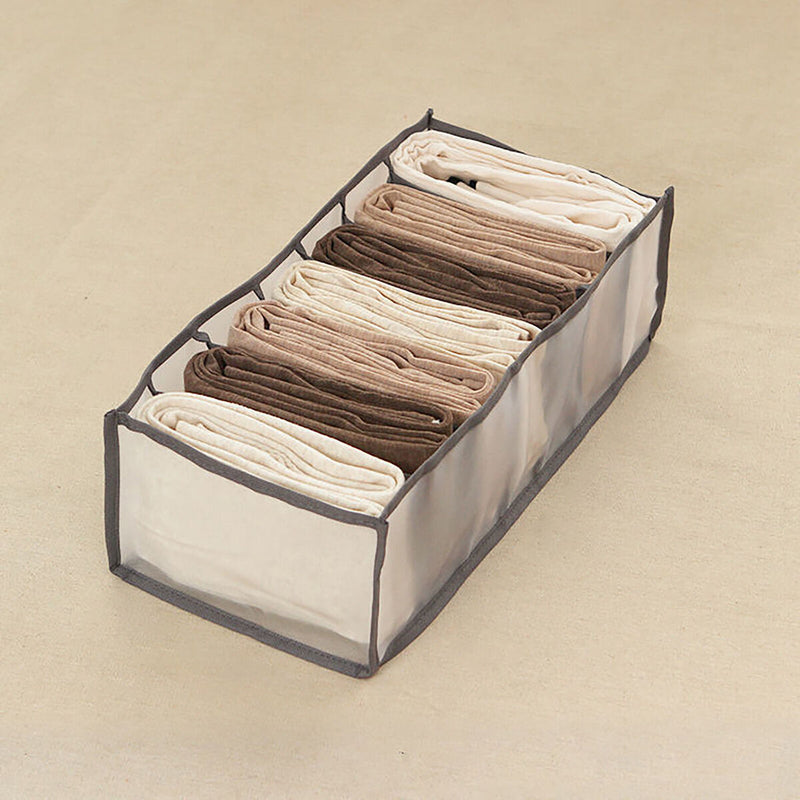 Cloth Drawer Organizer 3pcs Closet Box for Leggings Jeans (7 Cell Grey) Newly