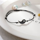Fashion Woven Rope Tai Chi Yin Yang Charm Alloy Pendant Couple Bracelet