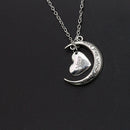 Chain Women Fashion Moon&Heart Pendant Necklace Friendship Jewelry "I Love You"
