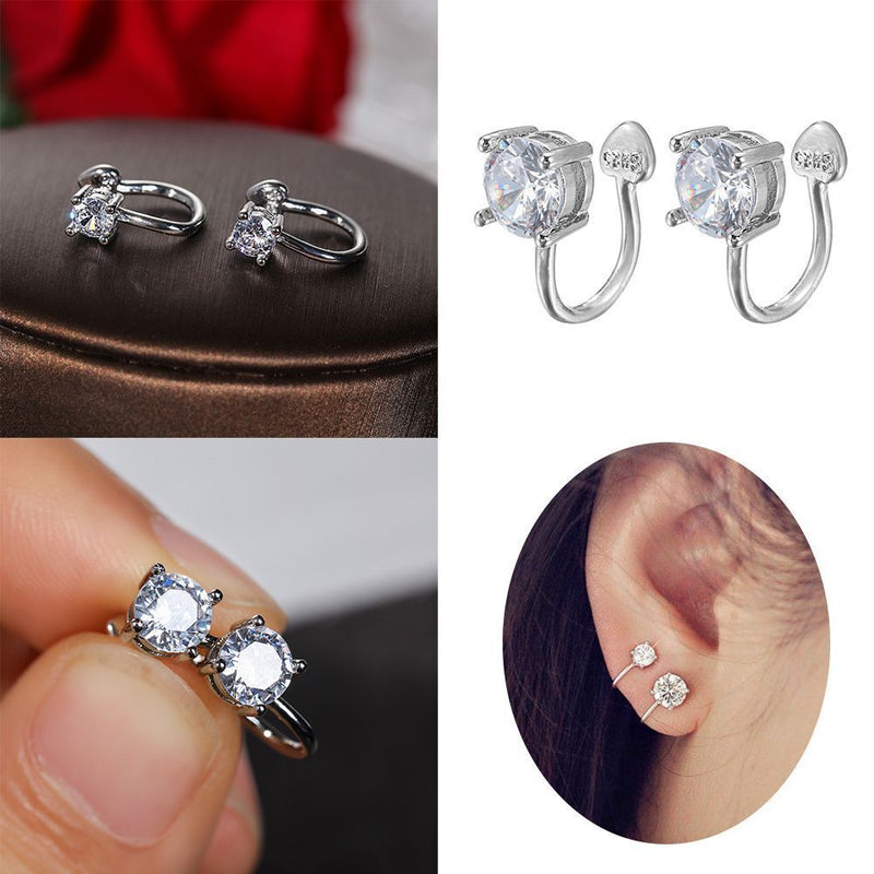 Women Men Tragus Earrings Non Piercing Earrings Zircon Ear Cuff No Pierced