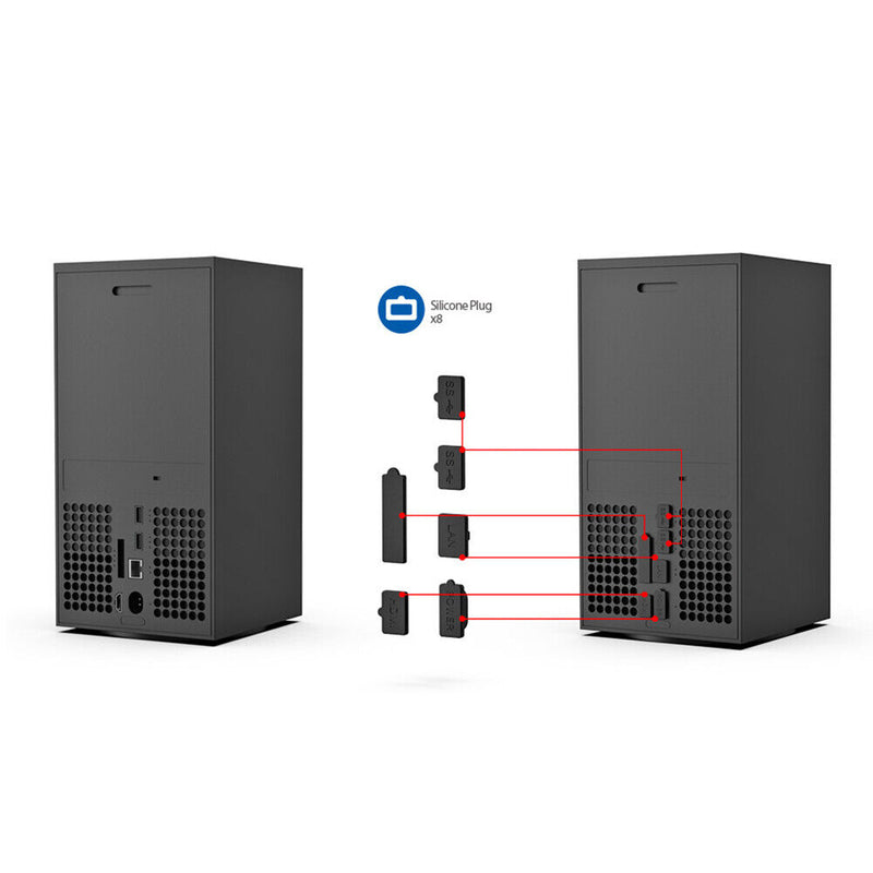 12pcs Game Console Dust Cover Dustproof Suit for Xbox Series X Dust Plug Net Kit