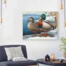 Lakeside Duck Oil Paint By Numbers Kit DIY Acrylic Painting on Canvas Frame