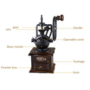 Retro Manual Coffee Grinder Hand Handmade Adjustable Coffee Bean Grind Mill