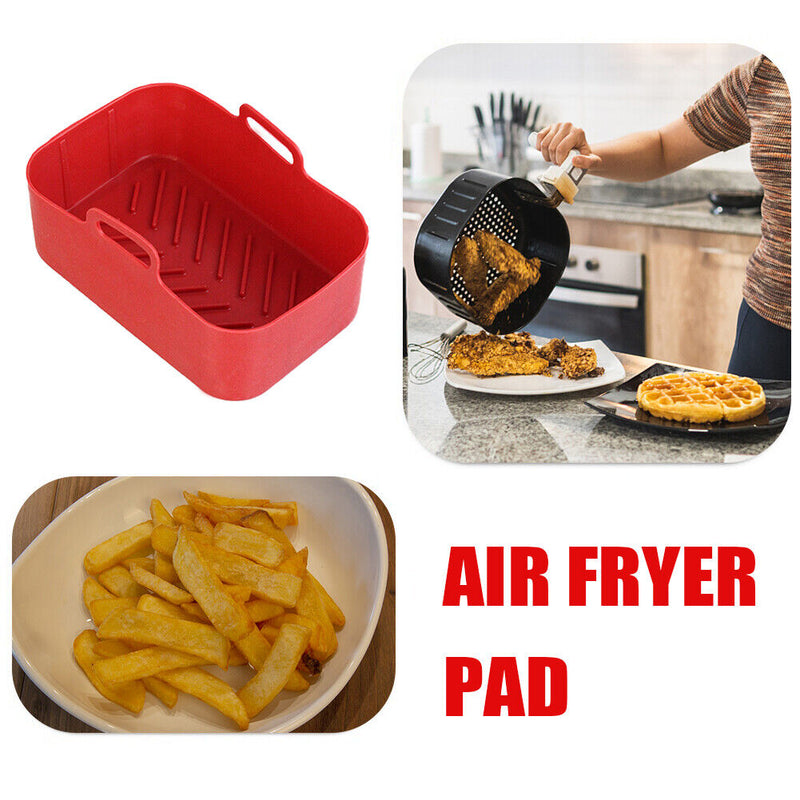 #A Silicone Air Fryer Liner Square Oven Microwave Baking Fryer Pans Pot Basket M