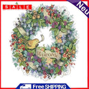 11CT Printed Partial Embroidery Wreath Needlework DIY Cross Stitch Needlework