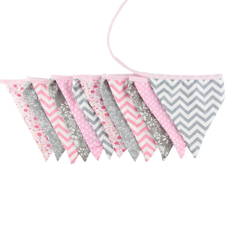 12 Flags Triangular Red Flag Bunting Wedding Birthday Party Home Decoration