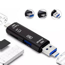 10PCS*5 in 1 USB 3.0 Type C / USB / Micro USB SD TF Memory Card Reader OTG Adapt
