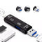 10PCS*5 in 1 USB 3.0 Type C / USB / Micro USB SD TF Memory Card Reader OTG Adapt