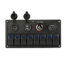 Car Marine Boat 8-Speed Waterproof LED Rocker Switch Panel Circuit Switch