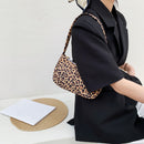 Retro Plaid Print Nylon Shoulder Bags Women Underarm Tote Handbag (Leopard)