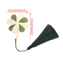 Leaf Chinese Style Tassel Book Clip Pagination Mark Painted Brass Bookmark