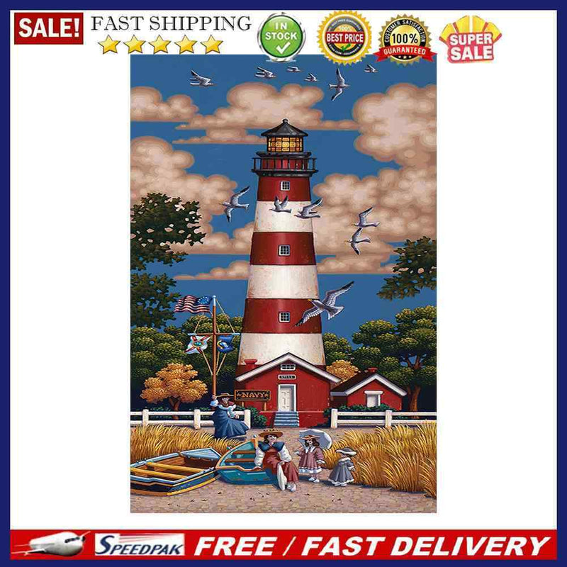 Lighthouse Oil Paint By Numbers Kits DIY Hand Painted Picture for Adults Child