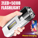 USB Rechargeable COB LED Torch 500lm Handheld Waterproof Flashlight Power Bank