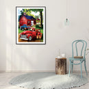 5D DIY Diamond Painting Kits Red House and Car Full Round Drill Crafts Mosa