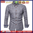 Men Fashion Casual Long Sleeved Shirts Lapel Male Plaid Business Tops Clothes