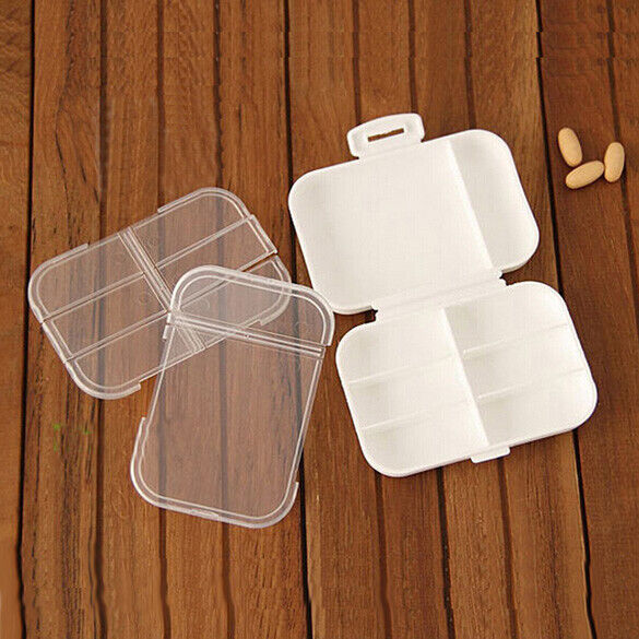 Portabe Multilayer 8 Compartment Pill Box Moistureproof Pill Holder Red